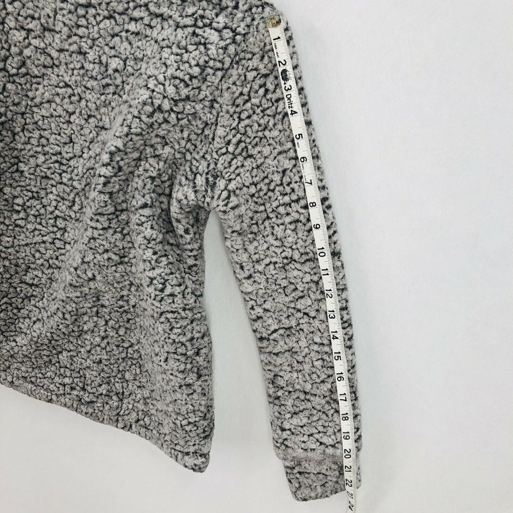 Weatherproof Vintage Womens Small Gray Faux Sherpa Fleece 1/4 Zip Pullover Lined - Picture 11 of 12
